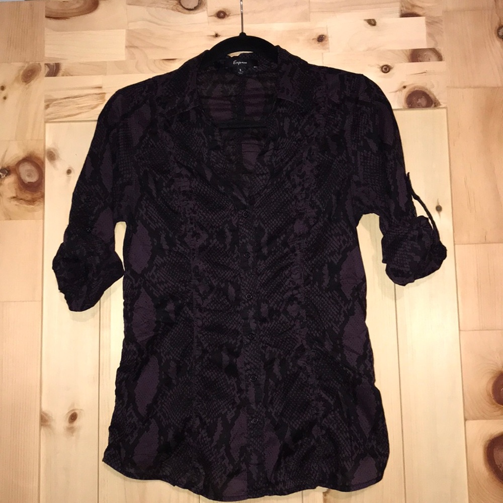 Express Blouse Purple/Black Blouse
